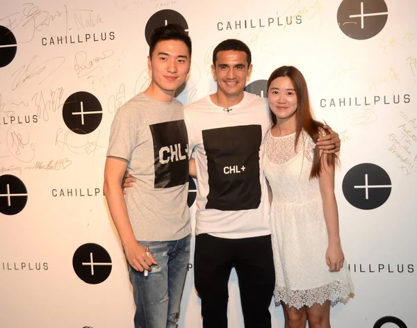 Australian Football Star Tim Cahill Center Poses Guests Fashion Show — Stock Photo, Image