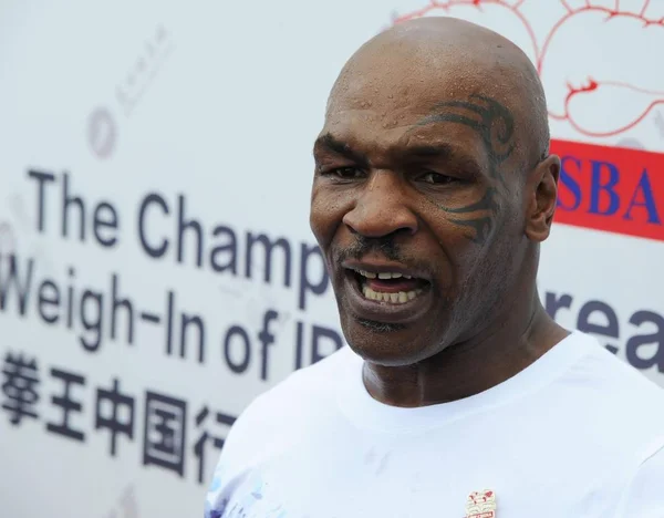 American Boxer Mike Tyson Attends Weigh Ibf World Championship Bout — Stock Photo, Image