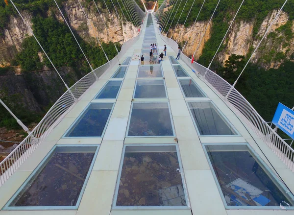 Погляд Світ Найдовший Найвищий Скла Дном Міст Над Гранд Каньйон — стокове фото