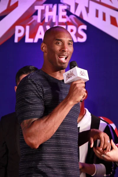 Gepensioneerde Nba Ster Kobe Bryant Spreekt Tijdens Een Persconferentie Voor — Stockfoto