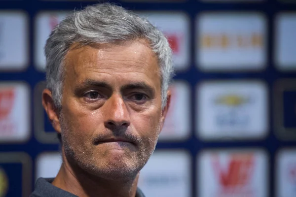 Hlavní Trenér José Mourinho Manchester United Reaguje Tiskové Konferenci Poté — Stock fotografie