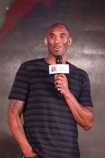 Retired Nba Star Kobe Bryant Speaks Press Conference Reality Show — Stock Photo, Image