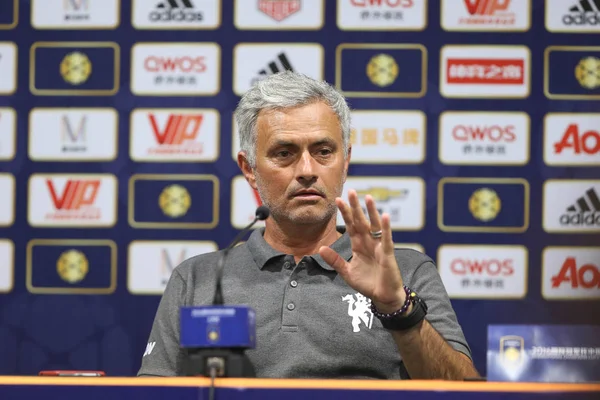 Entrenador José Mourinho Del Manchester United Habla Una Conferencia Prensa —  Fotos de Stock