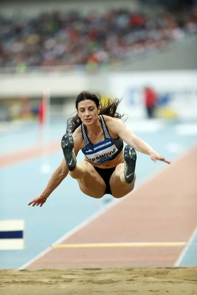 セルビアのイヴァナ Spanovic Iaaf ダイヤモンド リーグ上海 2016 年までに上海 2016 日中女子走り幅跳びで競います — ストック写真