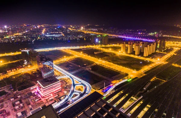 Вид Воздуха Южный Железнодорожный Вокзал Нанкина Крупнейший Железнодорожный Вокзал Азии — стоковое фото
