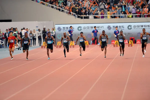 Justin Gatlin United States Second Right Other Participants Compete Men — Stock Photo, Image