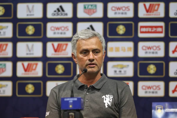 Hlavní Trenér José Mourinho Manchester United Hovoří Tiskové Konferenci Poté — Stock fotografie