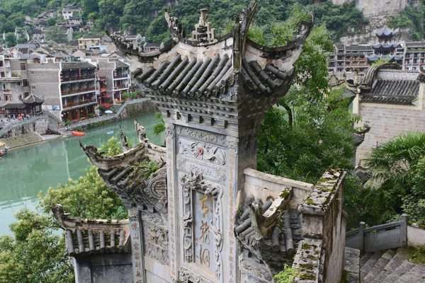 Wanshou Paleis Wordt Gezien Langs Wuyang Rivier Zhenyuan Oude Waterstad — Stockfoto