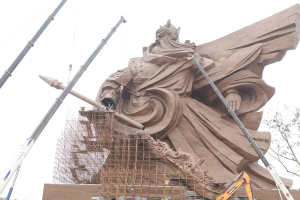 Giant Statue Ancient Chinese General Guan Construction Guan Gong Cultural — Stock Photo, Image