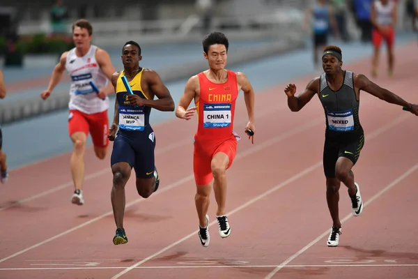 Zhang Peimeng Aus China Zweiter Von Rechts Stürmt Zum Sieg — Stockfoto