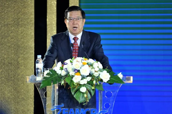 Long Yongtu Generalsekreterare För Boao Forum För Asien Levererar Ett — Stockfoto