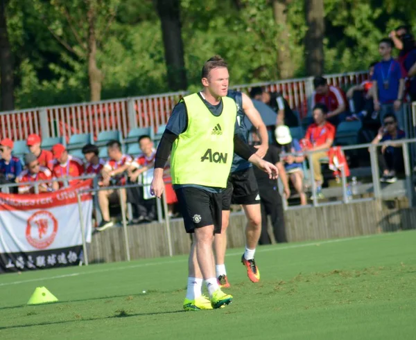 Wayne Rooney Delantero Compañeros Equipo Del Manchester United Participan Una — Foto de Stock