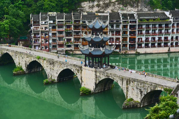 Старі Будинки Бачили Вздовж Річки Wuyang Женюань Древнє Місто Води — стокове фото