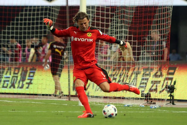 Goleiro Roman Weidenfeller Borussia Dortmund Faz Passe Longa Distância Para — Fotografia de Stock