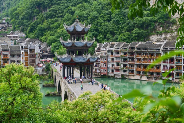 Vieilles Maisons Sont Vues Long Rivière Wuyang Dans Ancienne Ville — Photo