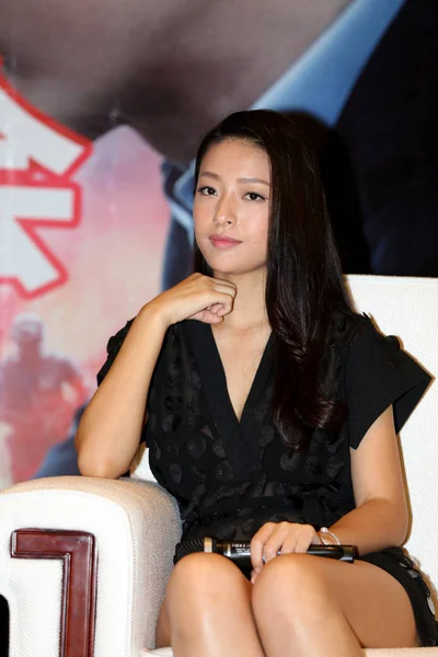Attrice Cinese Lang Yueting Partecipa Una Conferenza Stampa Promuovere Suo — Foto Stock