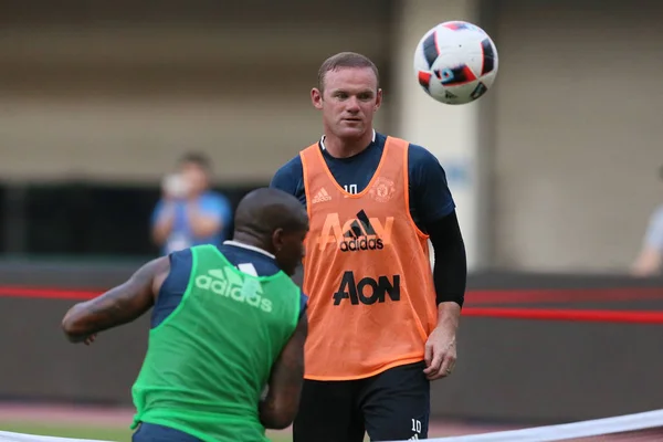 Wayne Rooney Back Compagni Squadra Del Manchester United Allenano Durante — Foto Stock