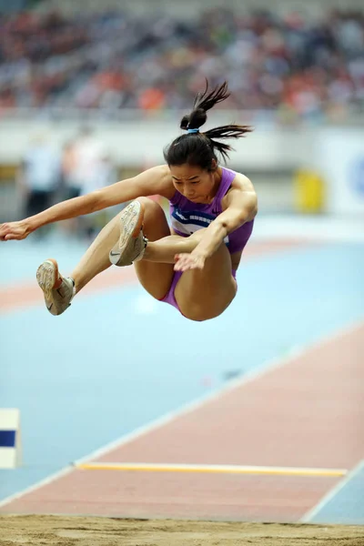 Xiaoling Çin Kadınlar Uzun Atlama Içinde Salon Atletizm Diamond League — Stok fotoğraf