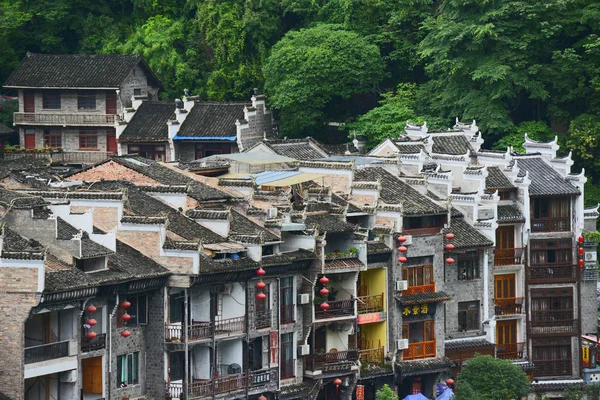 Vieilles Maisons Sont Vues Long Rivière Wuyang Dans Ancienne Ville — Photo