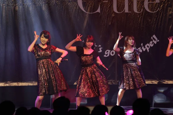 Members Japanese Idol Girl Group Ute Also Known Cute Perform — Stock Photo, Image