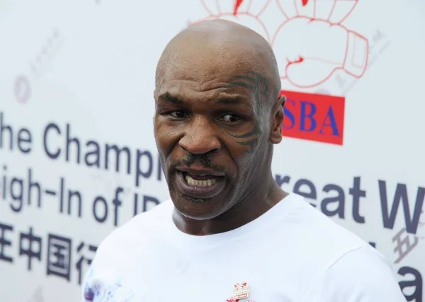 American Boxer Mike Tyson Attends Weigh Ibf World Championship Bout — Stock Photo, Image