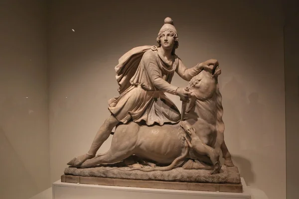 View Marble Statue Mithras Displayed Exhibition History World 100 Objects — Stock Photo, Image