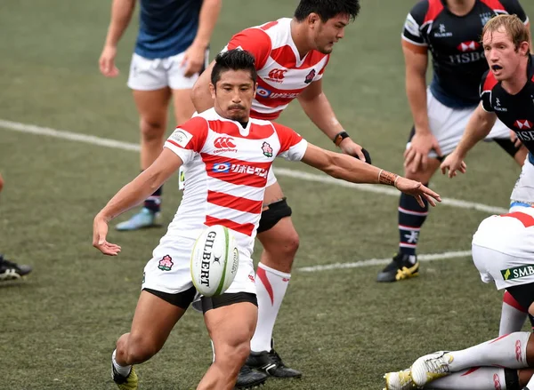 Les Joueurs Japon Rouge Blanc Hong Kong Concourent Dans Match — Photo