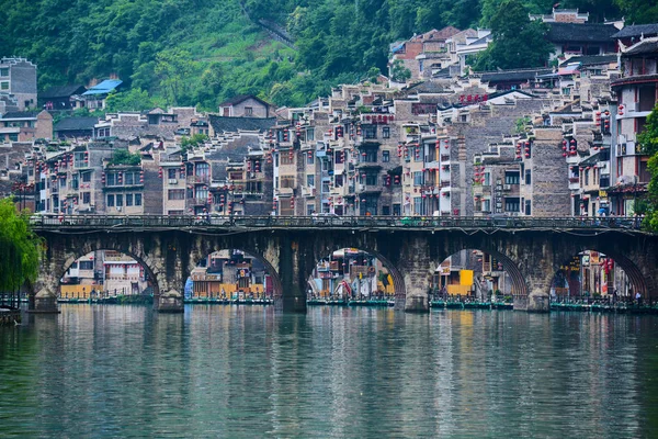 Старі Будинки Бачили Вздовж Річки Wuyang Женюань Древнє Місто Води — стокове фото