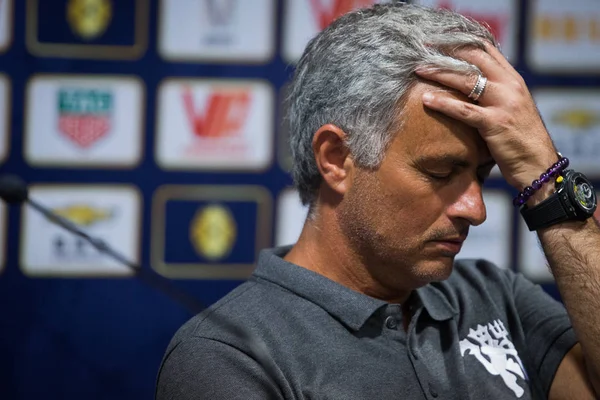 Allenatore Jose Mourinho Del Manchester United Reagisce Una Conferenza Stampa — Foto Stock