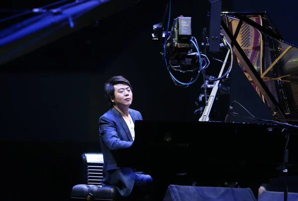 Čínský Klavírista Lang Lang Vystupuje Hudebním Koncertě Nantong City Východní — Stock fotografie
