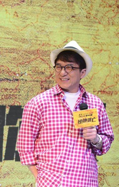 Hong Kong Kungfu Star Jackie Chan Attends Promotional Event His — Stock Photo, Image