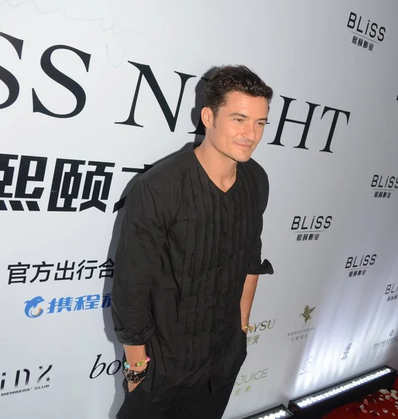 Actor Inglés Orlando Bloom Llega Para Gala Bliss Night Shanghái — Foto de Stock