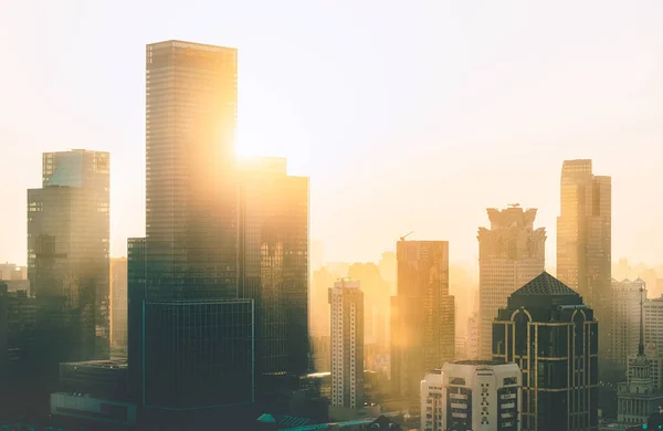 Vista Jing Hotel Shangri Mais Alto Outros Edifícios Arranha Céus — Fotografia de Stock