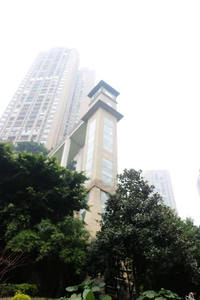 View Meter High Elevator Built Rock Residential Area Chongqing China — Stock Photo, Image