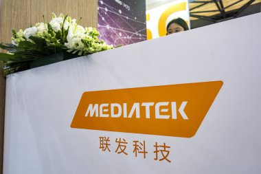View of the stand of MediaTek during the China International Semiconductor Expo & Summit (IC China) in Shanghai, China, 11 December 2018 clipart