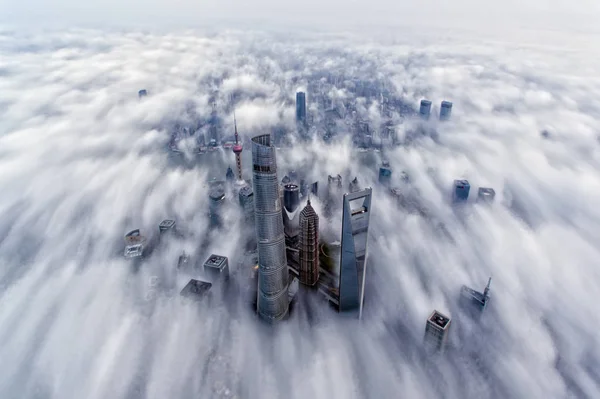 Puxi Huangpu Nehri Pudong Shanghai Kule Şangay Dünya Finans Merkezi — Stok fotoğraf