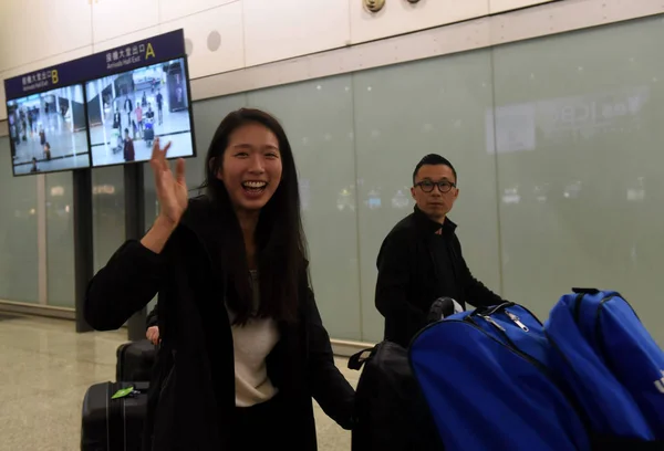 Hong Kong Fencer Vivian Kong Man Wai Arrives Hong Kong — Stock Photo, Image