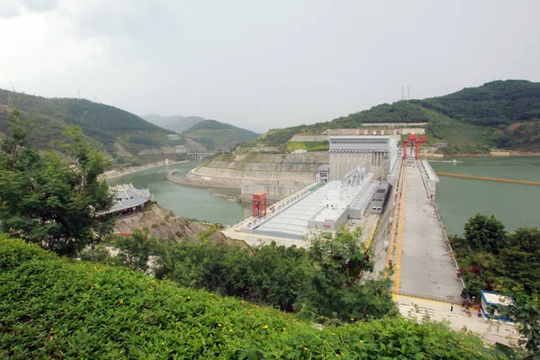 Veduta Della Diga Della Centrale Idroelettrica Jinghong Sul Fiume Lancang — Foto Stock