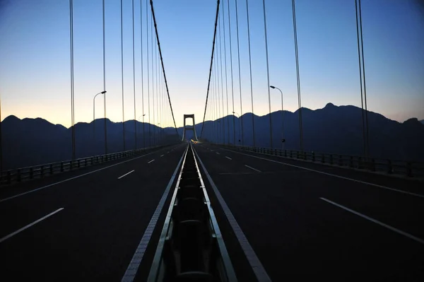 File View Sidu River Bridge Crossing Valley Sidu River Yesanguan — Stock Photo, Image