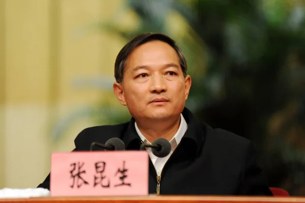 Zhang Kunsheng Tehdejší Asistent Čínského Ministra Zahraničí Účastní Přednášky Městě — Stock fotografie