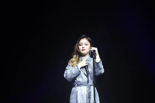 Sydkoreansk Sångare Lee Utför Vid Hennes Konsert Shanghai Kina Juli — Stockfoto