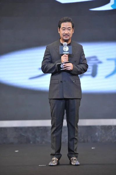Chinees Acteur Regisseur Zhang Guoli Woont Een Persconferentie Ter Bevordering — Stockfoto