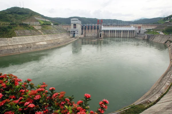 Veduta Della Diga Della Centrale Idroelettrica Jinghong Sul Fiume Lancang — Foto Stock