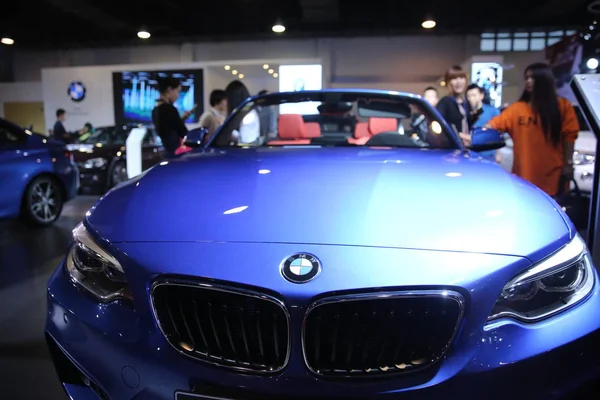 Bmw Carro Está Exposição Durante Uma Exposição Automóveis Cidade Yongkang — Fotografia de Stock