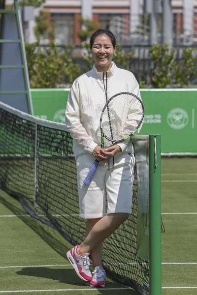 Emekli Çin Tenisçi Etkinlikle Yol Için Wimbledon Program Nanjing City — Stok fotoğraf