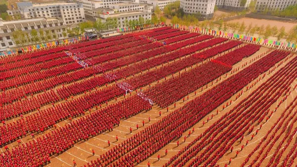 Estudantes Chineses Participam Treinamento Primavera Templo Shaolin Tagou Wushu School — Fotografia de Stock