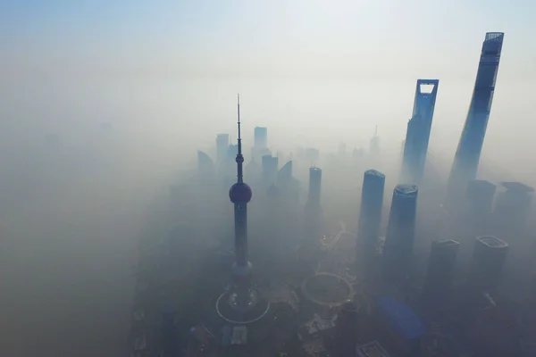 Das Shanghai World Financial Center Rechts Zweithöchster Der Shanghai Tower — Stockfoto