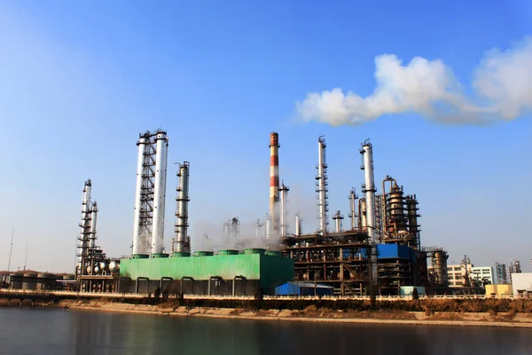 Plik Widok Rafinerii Ropy Naftowej Shandong Hengyuan Petrochemical Mieście Dezhou — Zdjęcie stockowe
