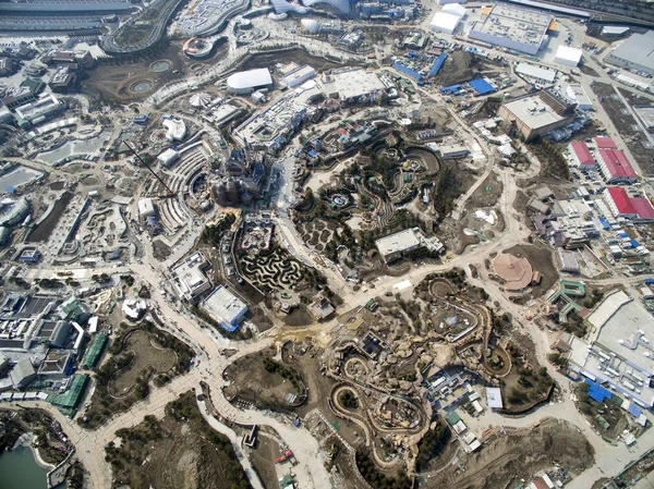 Widok Lotu Ptaka Shanghai Disney Resort Budowie Dzielnicy Pudong Szanghaj — Zdjęcie stockowe