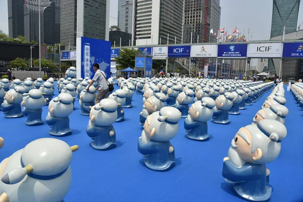 Desenhos Animados Figuras Confúcio Estão Exposição Durante 12A China Shenzhen — Fotografia de Stock